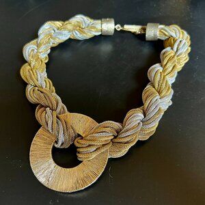 SALE!  Stunning Vintage Nicole Miller Gold/Silver Necklace